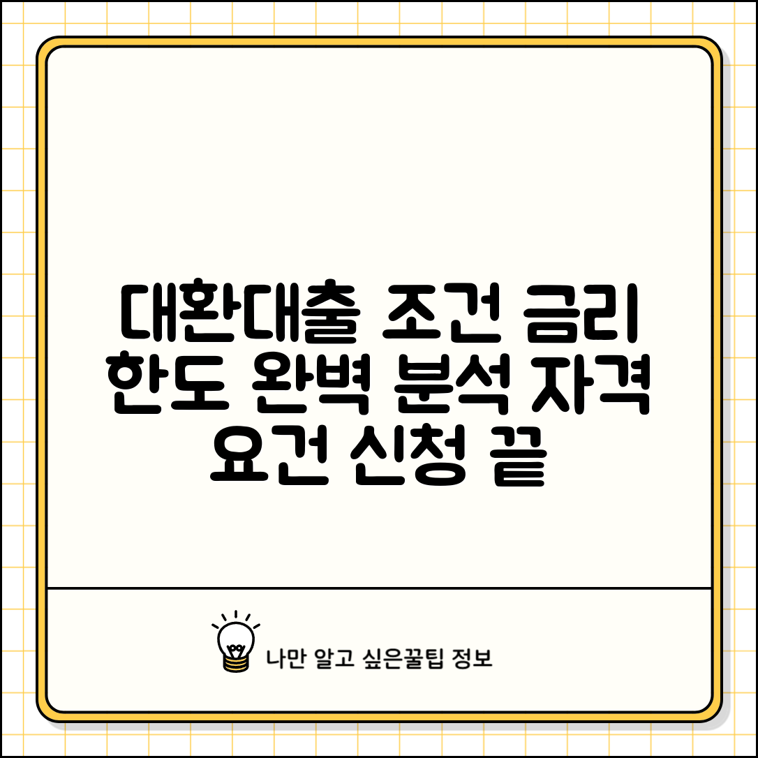 대환대출 조건 금리 한도 신청 | 대환대출 자격 요건 완벽 분석