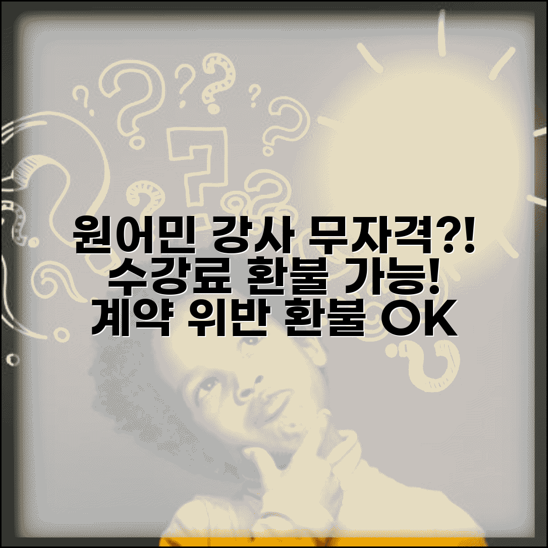 아이 영어학원 원어민 선생님이 무자격자였는데 수강료 환불 요구할 수 있나요 | 무자격 강사 | 계약 위반 | 환불