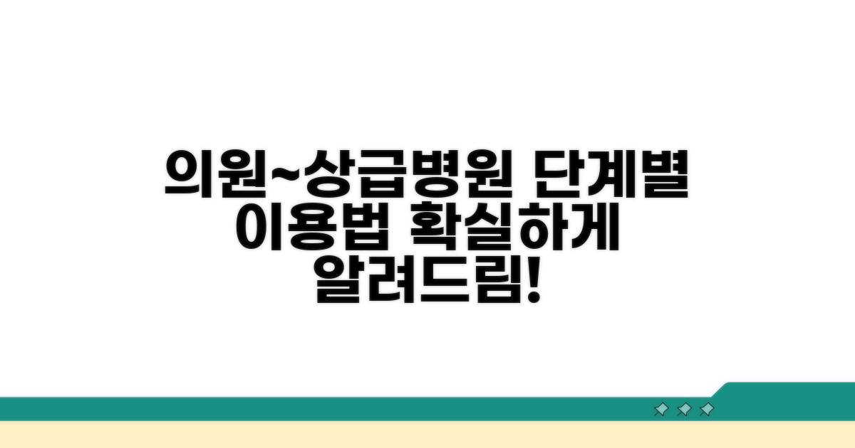 의원부터 상급종합병원까지 단계별 이해