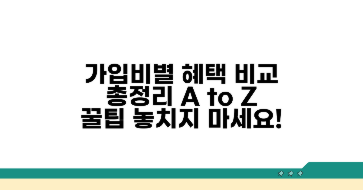 가입비별 서비스 내용 완벽 분석