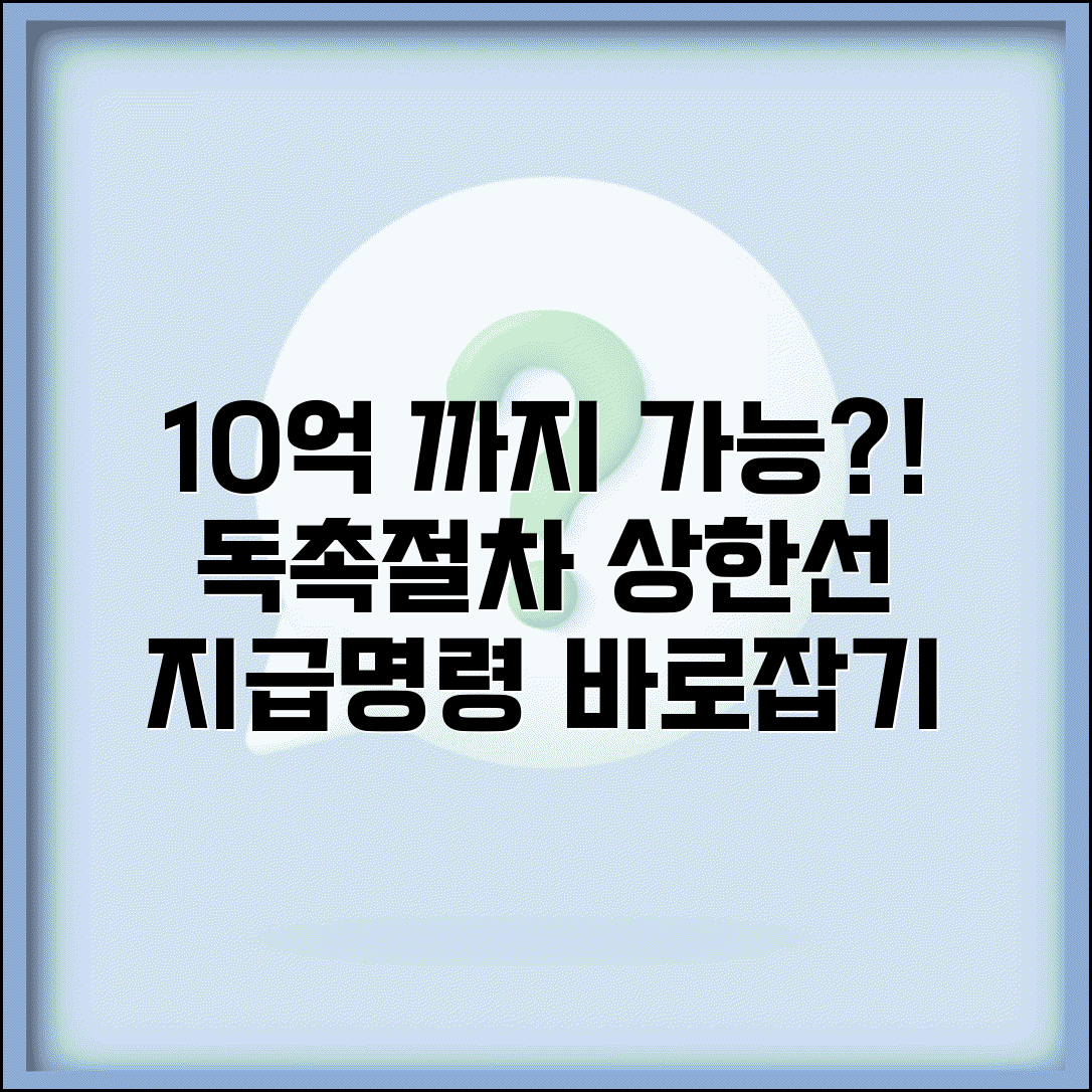 독촉절차 10억원 | 독촉절차 상한액과 지급명령 이의신청