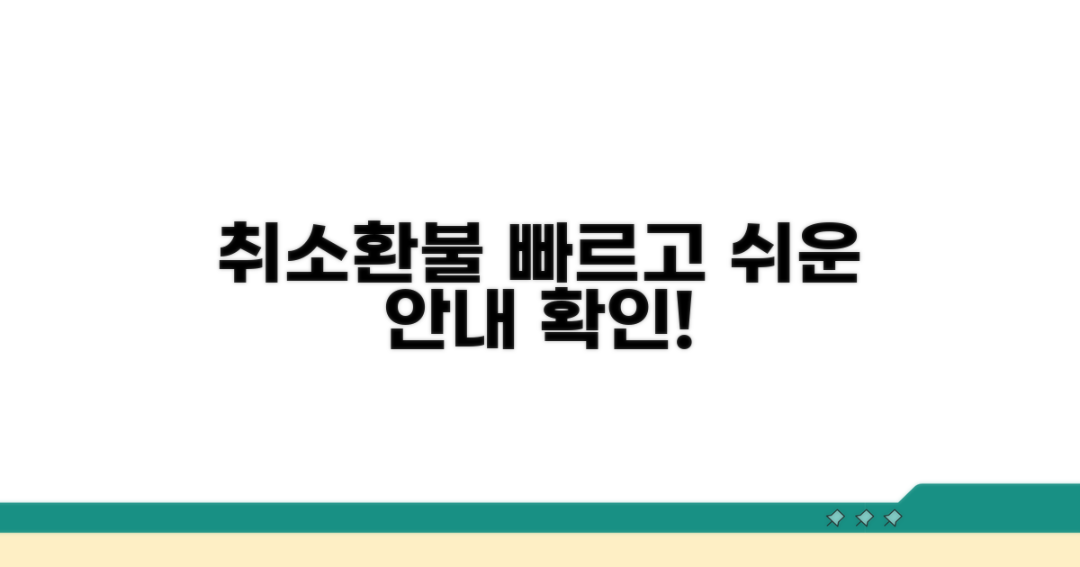 취소 절차 및 환불 기간 상세 안내