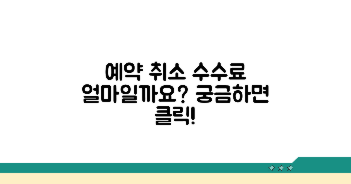 예약 취소 수수료, 얼마일까?