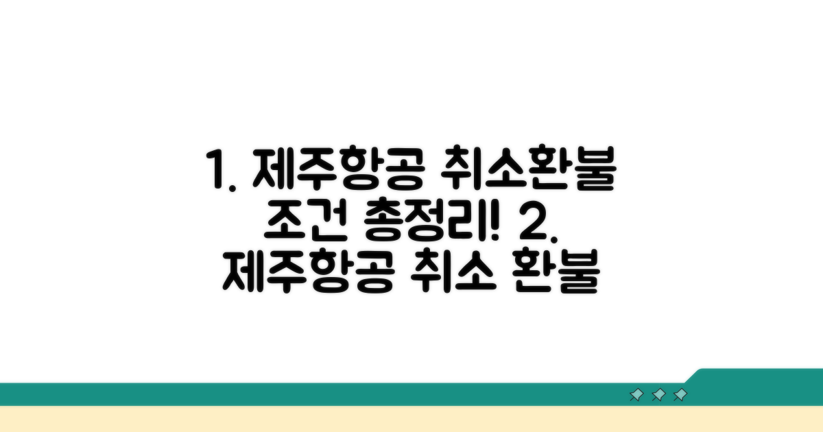 제주항공 취소, 환불 조건 총정리