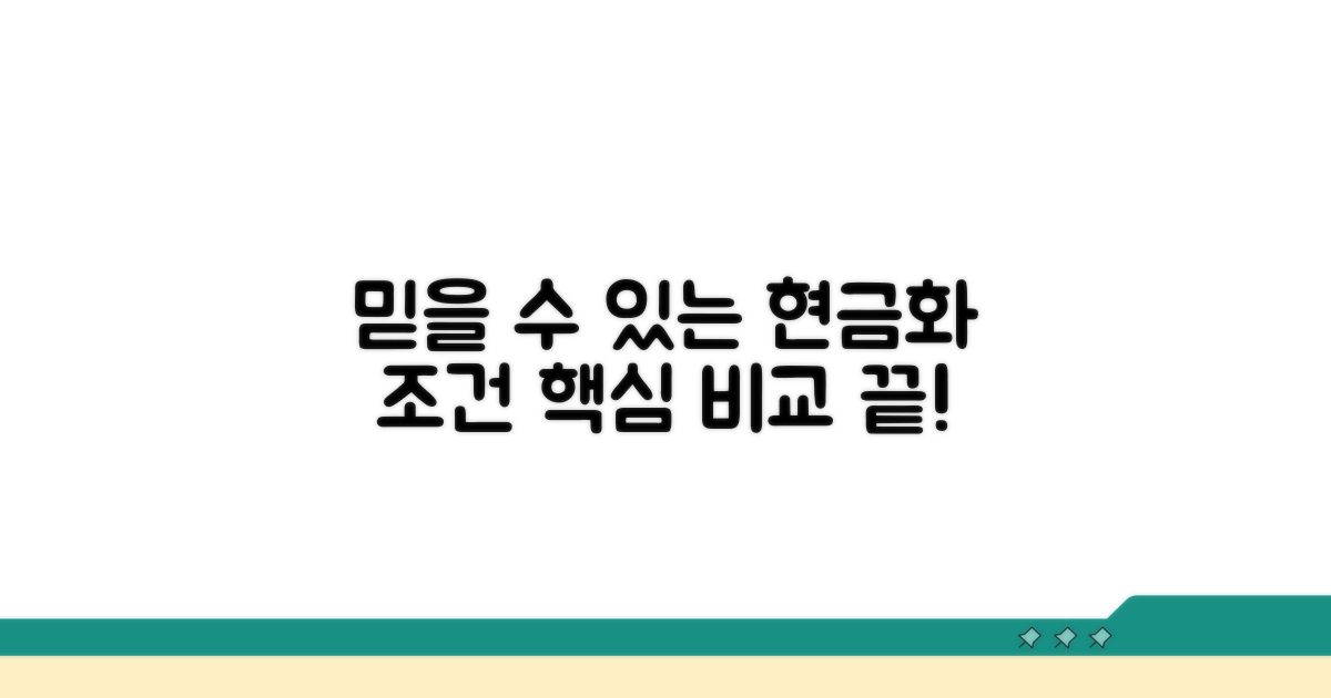 믿을 수 있는 현금화 조건 비교