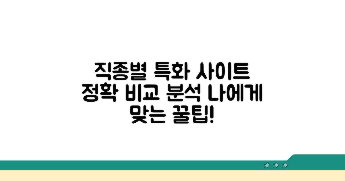 직종별 특화 사이트 비교 분석
