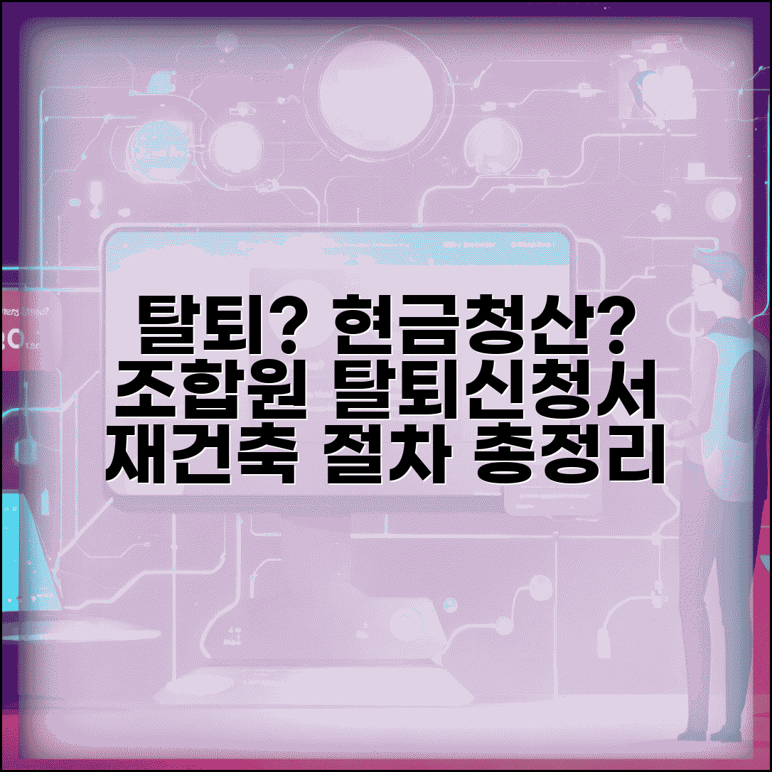 조합원 탈퇴신청서 작성 | 재건축 조합 탈퇴 절차와 현금청산