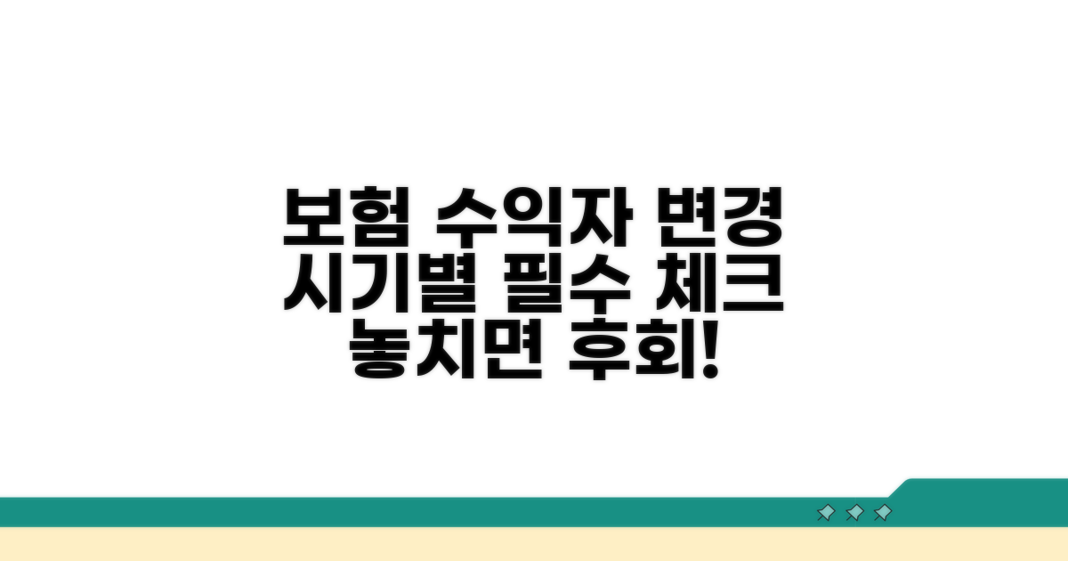 보험 수익자 변경, 시기별 체크리스트