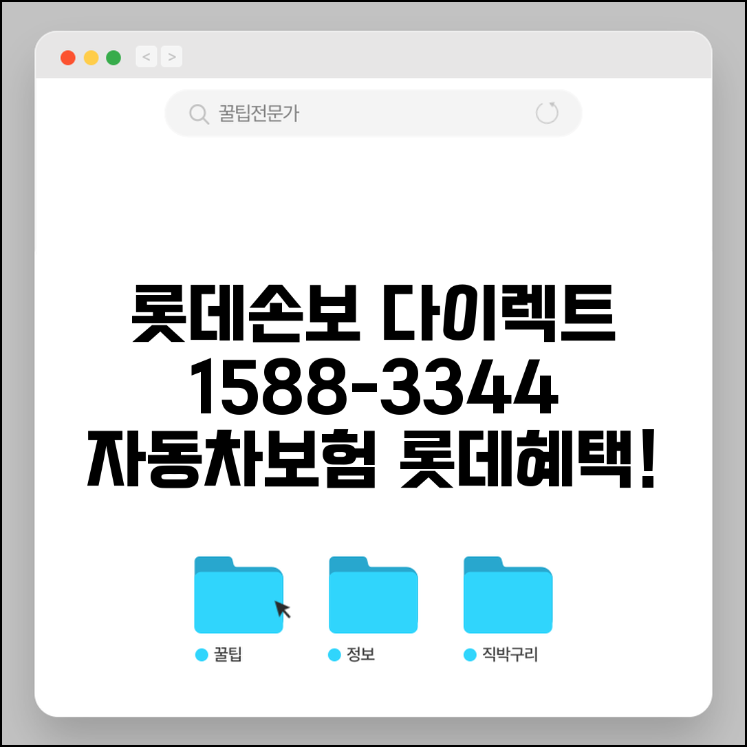 롯데손해보험 다이렉트 전화번호 1588-3344 | 온라인 자동차보험 가입과 롯데그룹 제휴 혜택