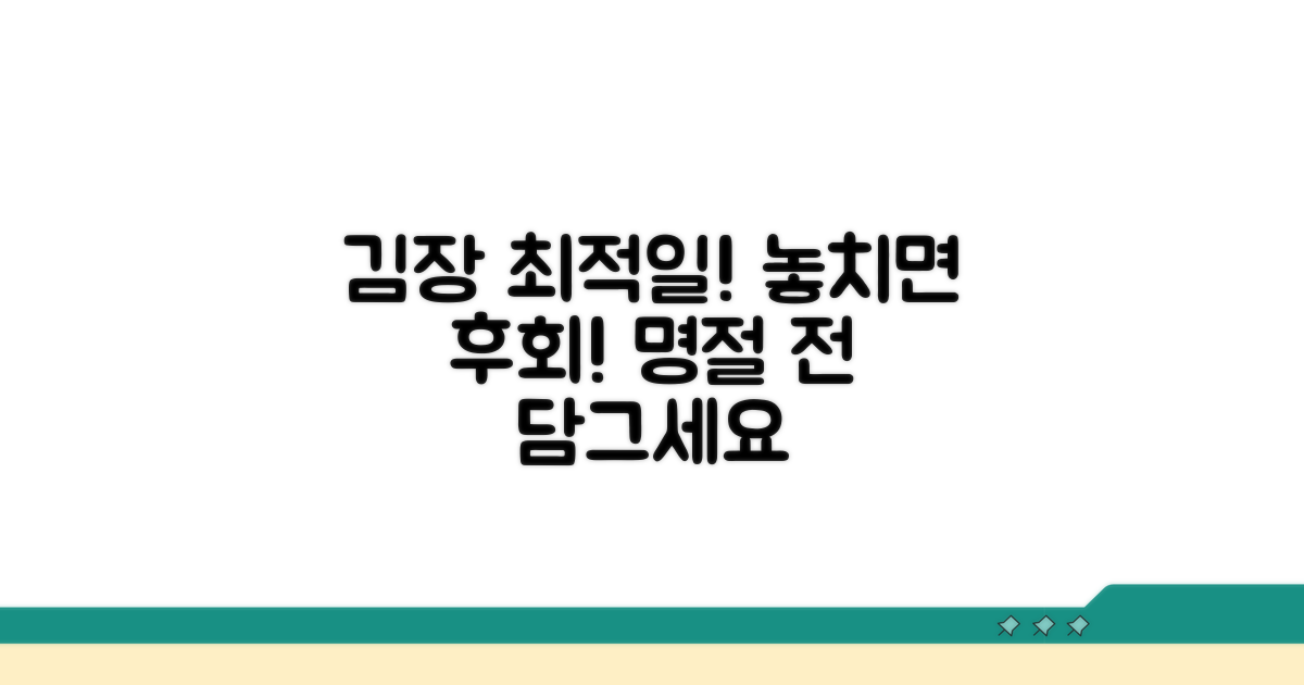 김장 시기, 최적의 담그는 날짜