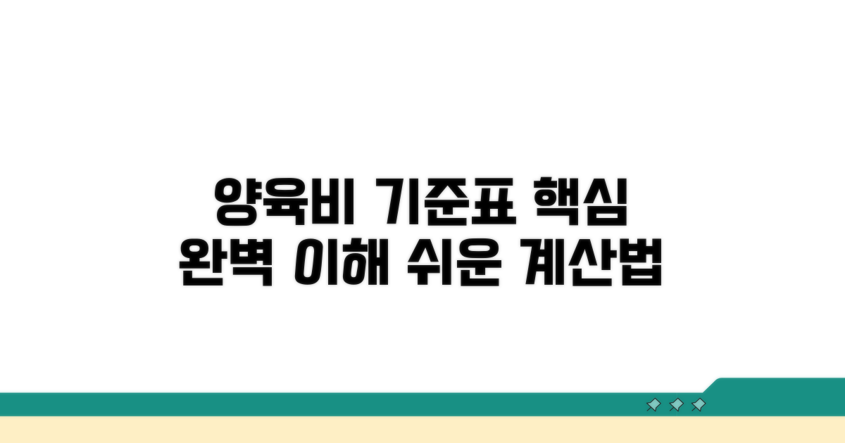 양육비 산정 기준표 핵심 이해