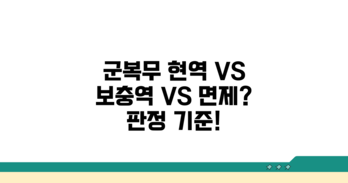 현역 vs 보충역 vs 면제 판단 기준