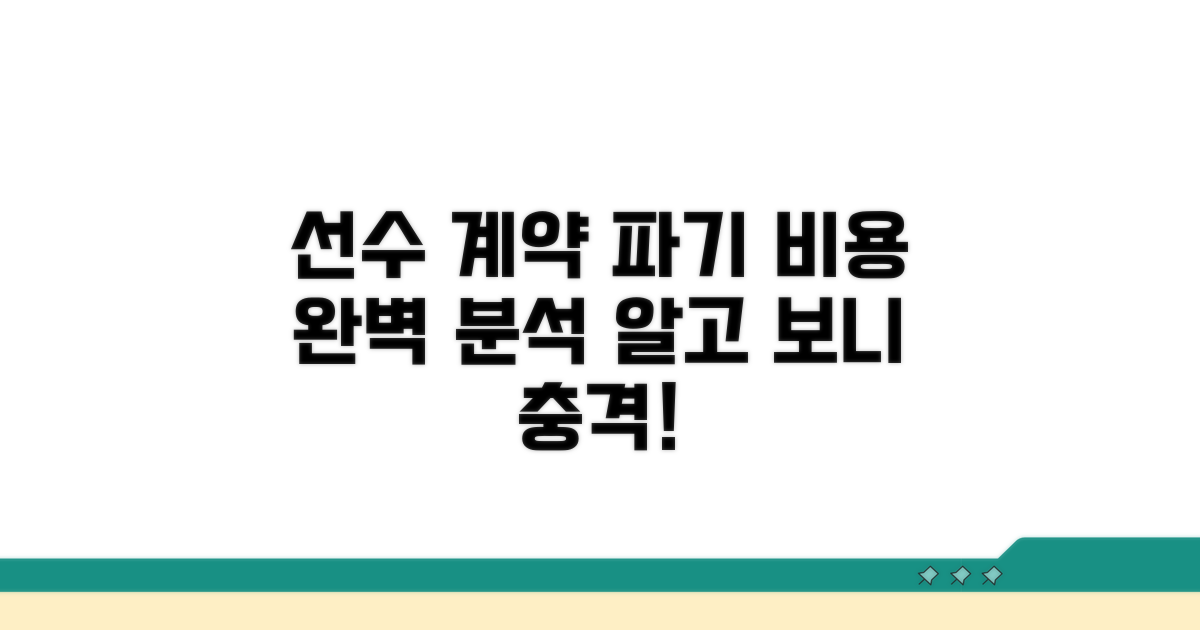 선수 계약 파기 비용 완벽 분석