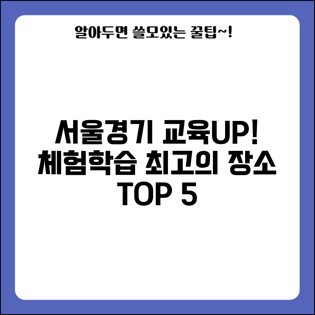 서울 경기 체험학습장 추천 교육적 효과 높은 장소