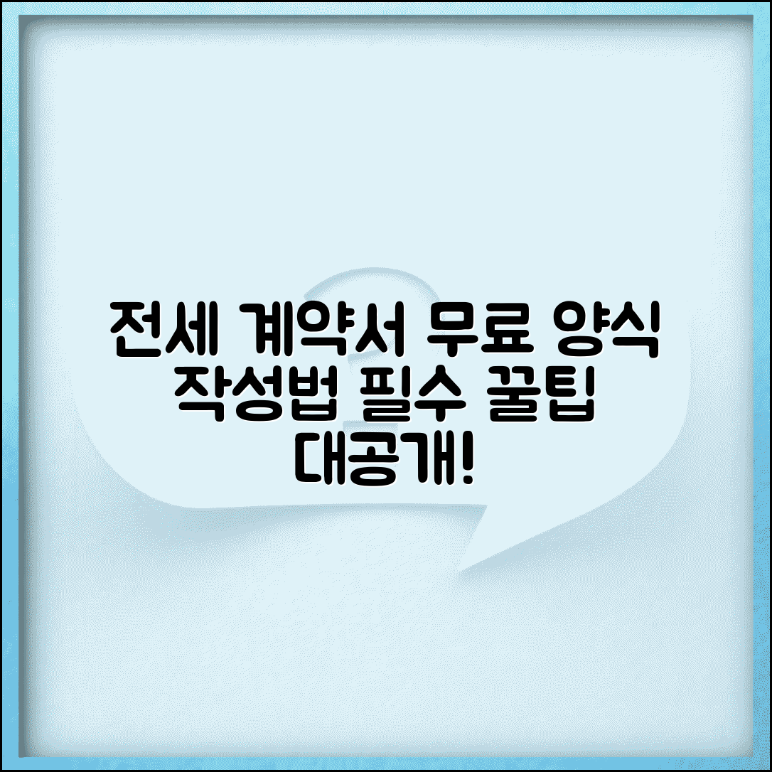 전세계약서 양식 무료 다운로드 작성법과 필수 확인