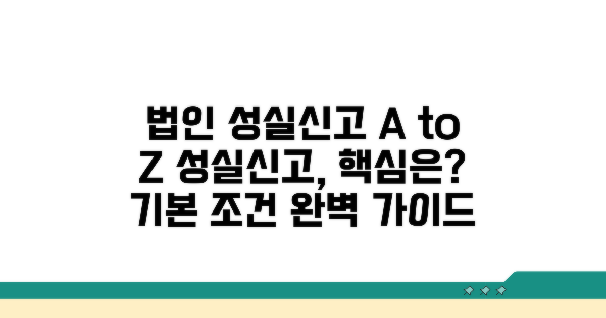법인 성실신고 기본 조건은?