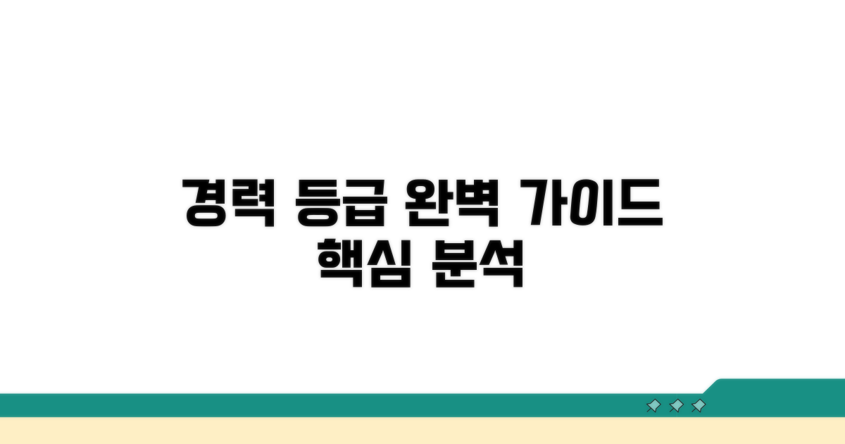경력 등급 산정 가이드 완벽 분석