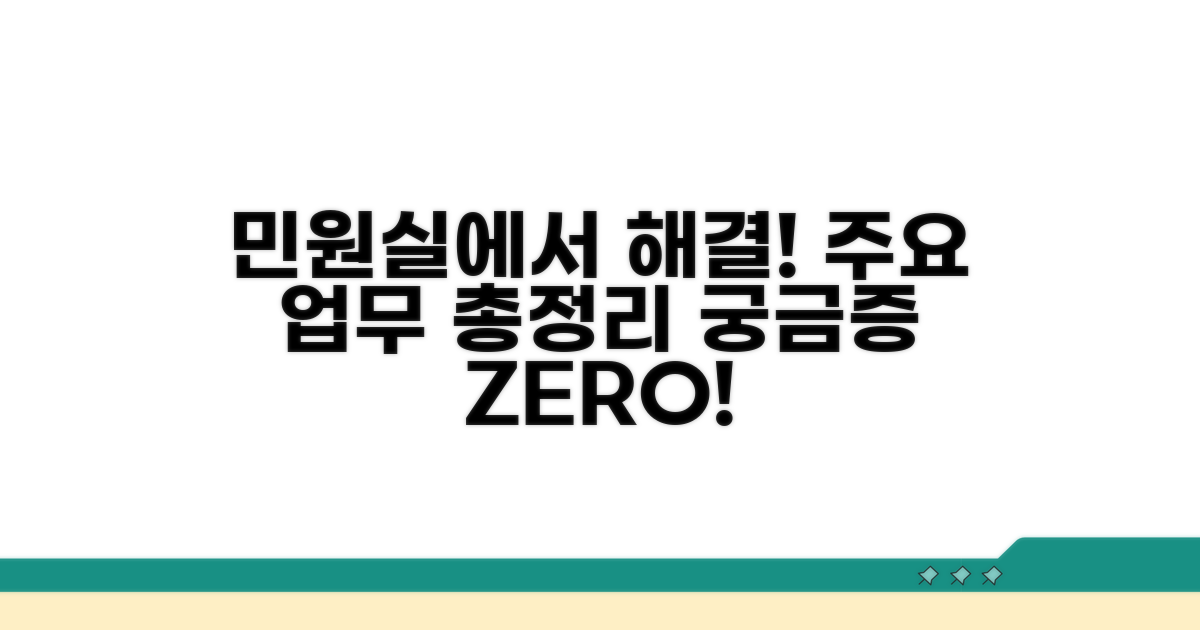 민원실에서 처리 가능한 주요 업무 안내