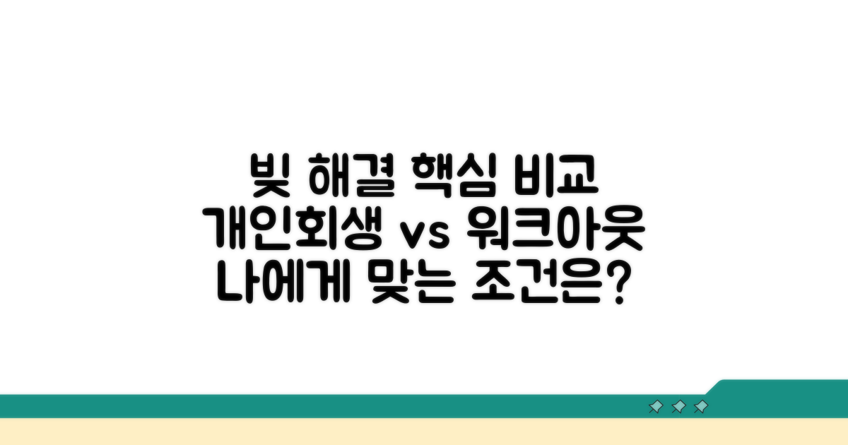 개인회생, 워크아웃 핵심 조건 비교