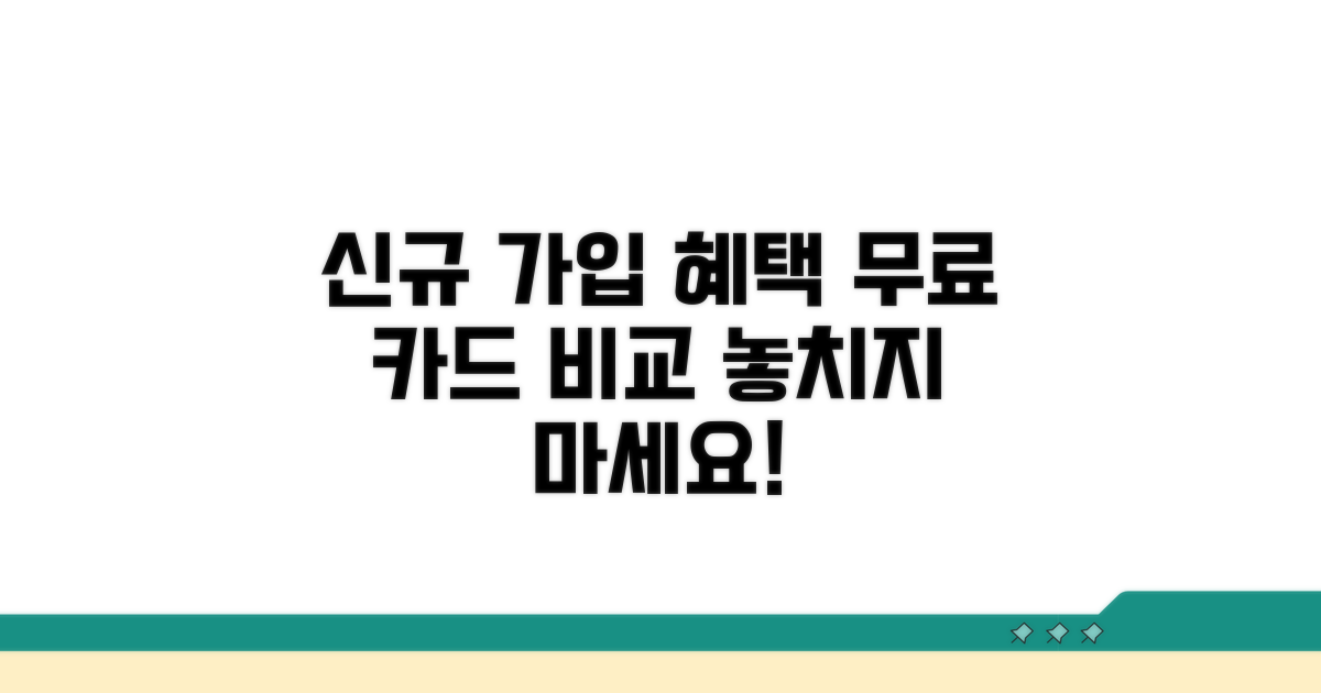 신규 가입 무료 카드 혜택 비교