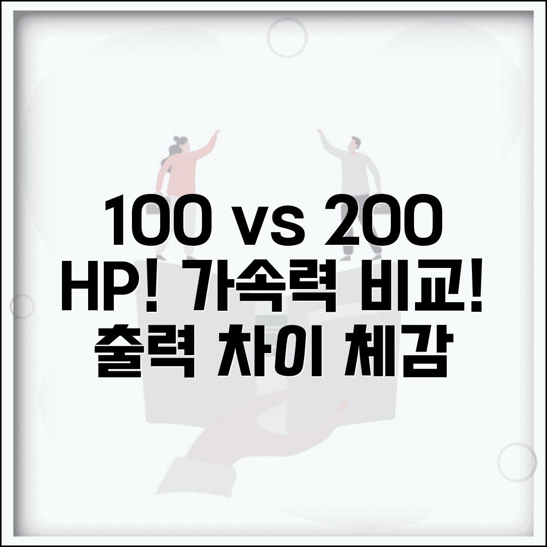 자동차 출력 100마력 vs 200마력 체감 | 엔진 출력 등급 가속 차이 비교