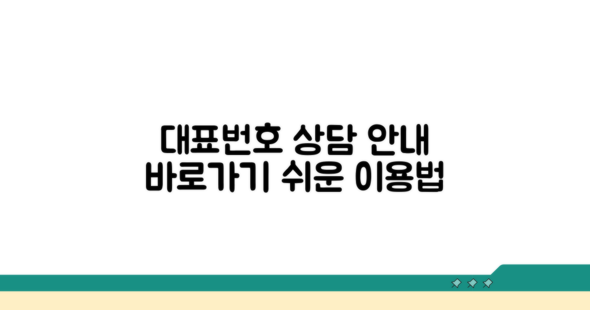 상담 대표 번호와 이용 안내