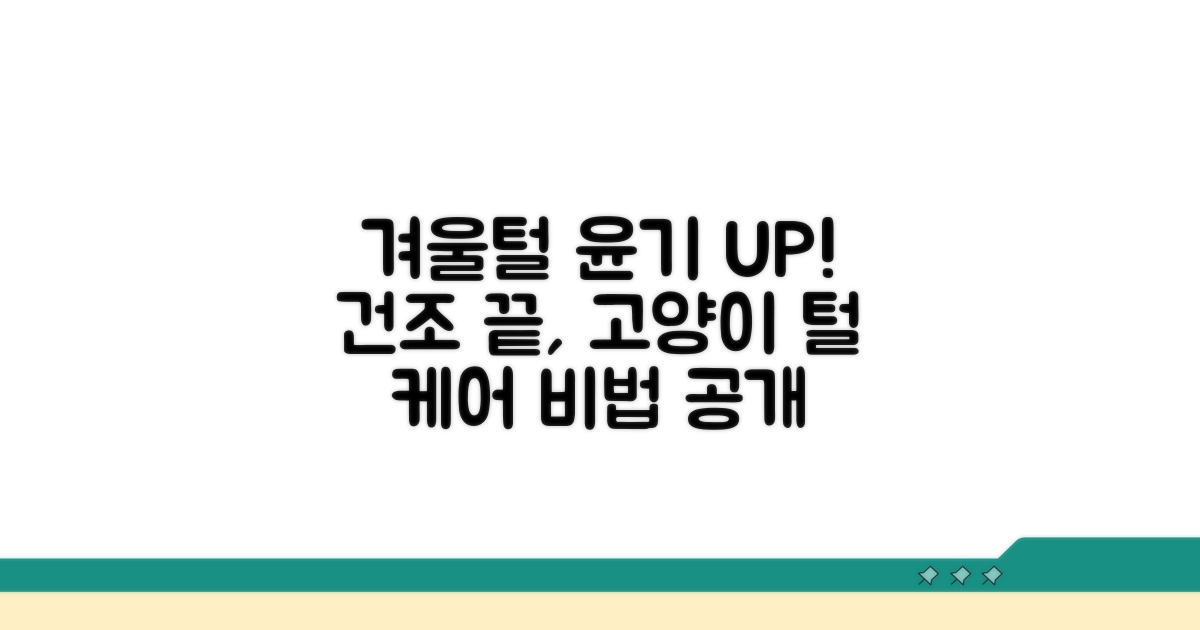 건조한 겨울철, 고양이 털 윤기 되찾기