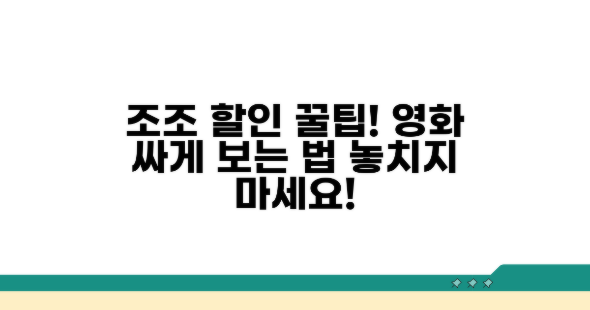 영화관 조조할인 꿀정보