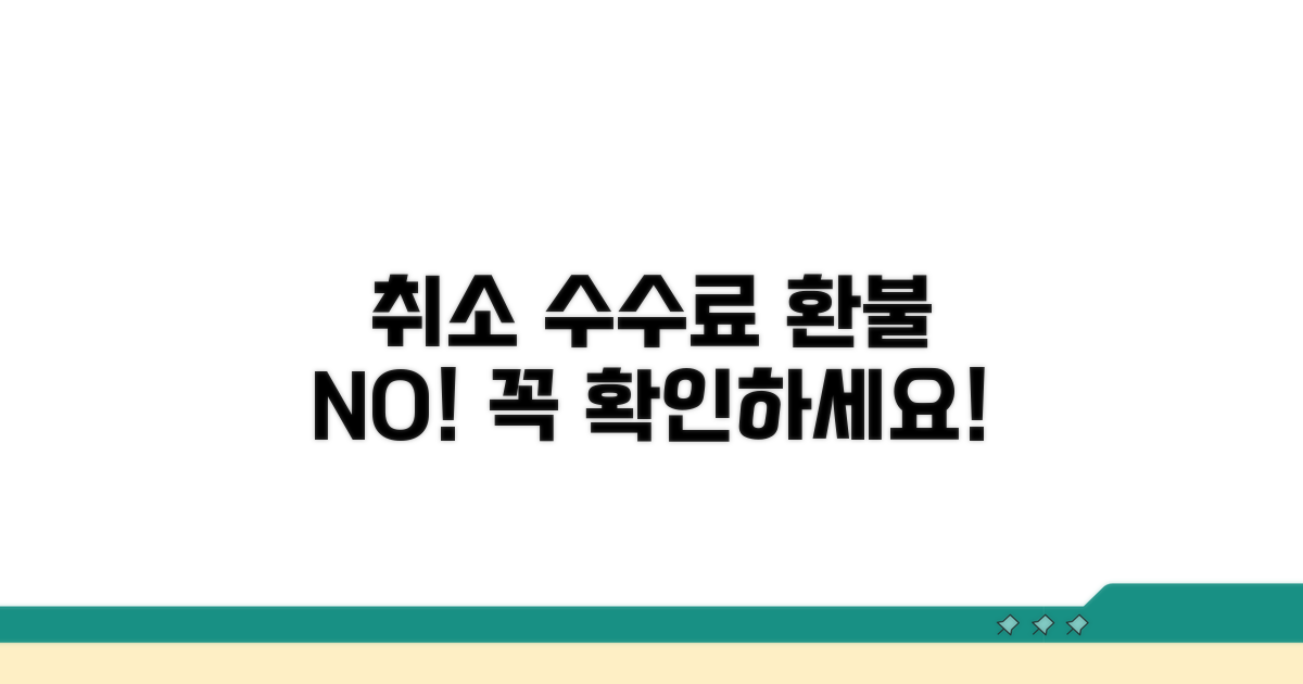 취소 수수료와 환불 불가 경우