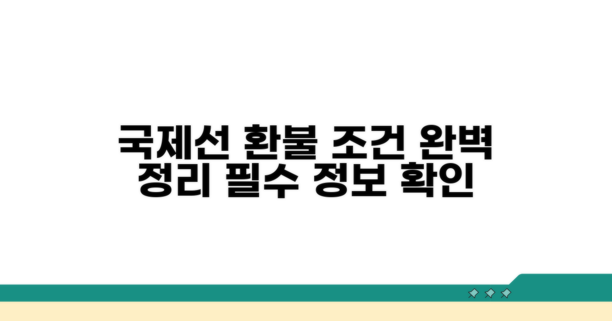국제선 환불 조건 상세 안내