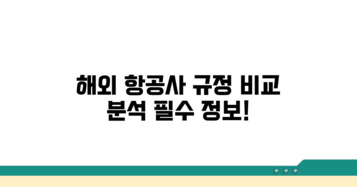 해외 항공사 규정 비교 분석