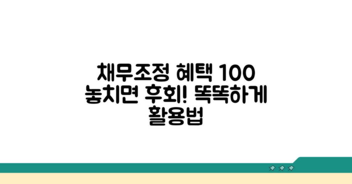 채무조정, 혜택 제대로 누리기