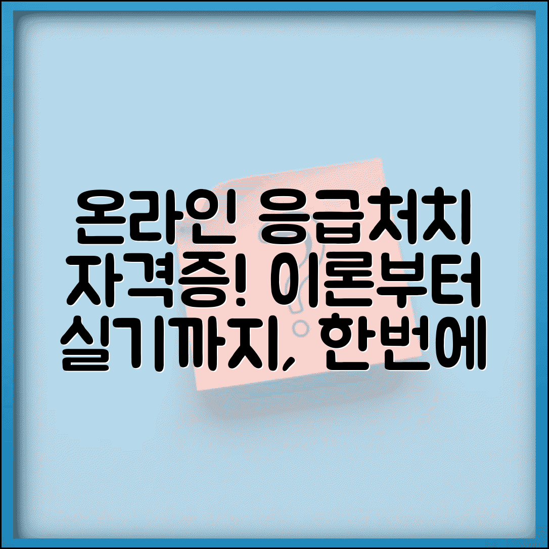 응급 처치 자격증 취득방법 온라인 | 이론 교육부터 실기 평가까지 자격 인증 과정