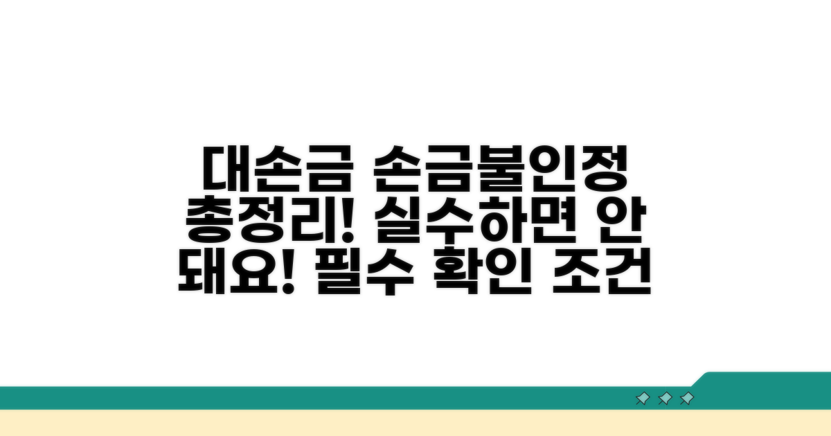 대손금 손금불인정 조건 총정리