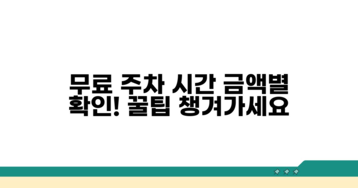 구매 금액별 무료 주차 시간 확인
