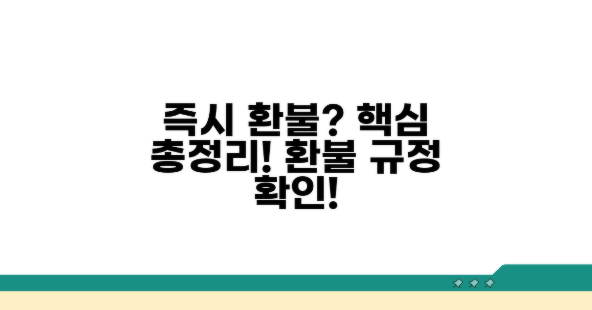 즉시 환불 가능할까? 핵심 총정리