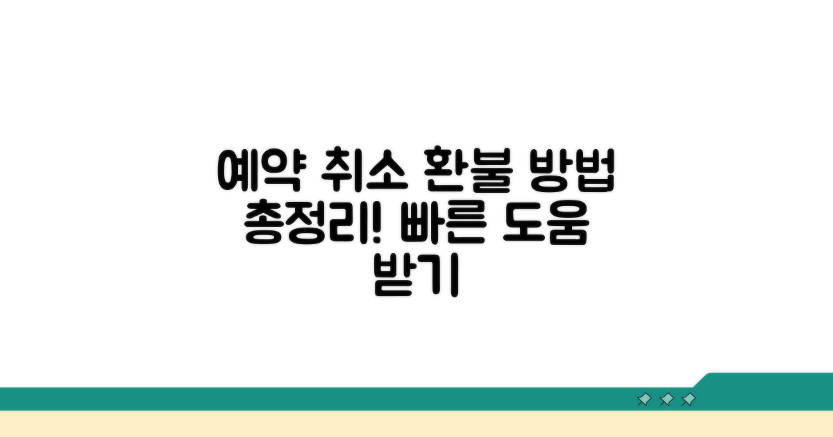 예약 취소 및 환불 방법