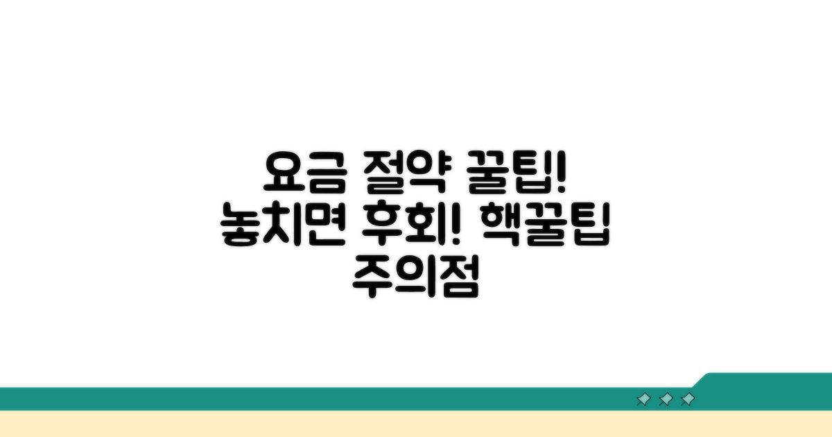 요금 절약 꿀팁과 주의 사항