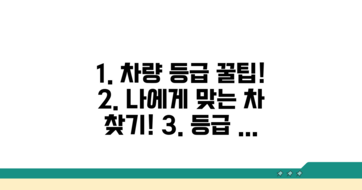 차량별 등급 조회 및 기준 알아보기