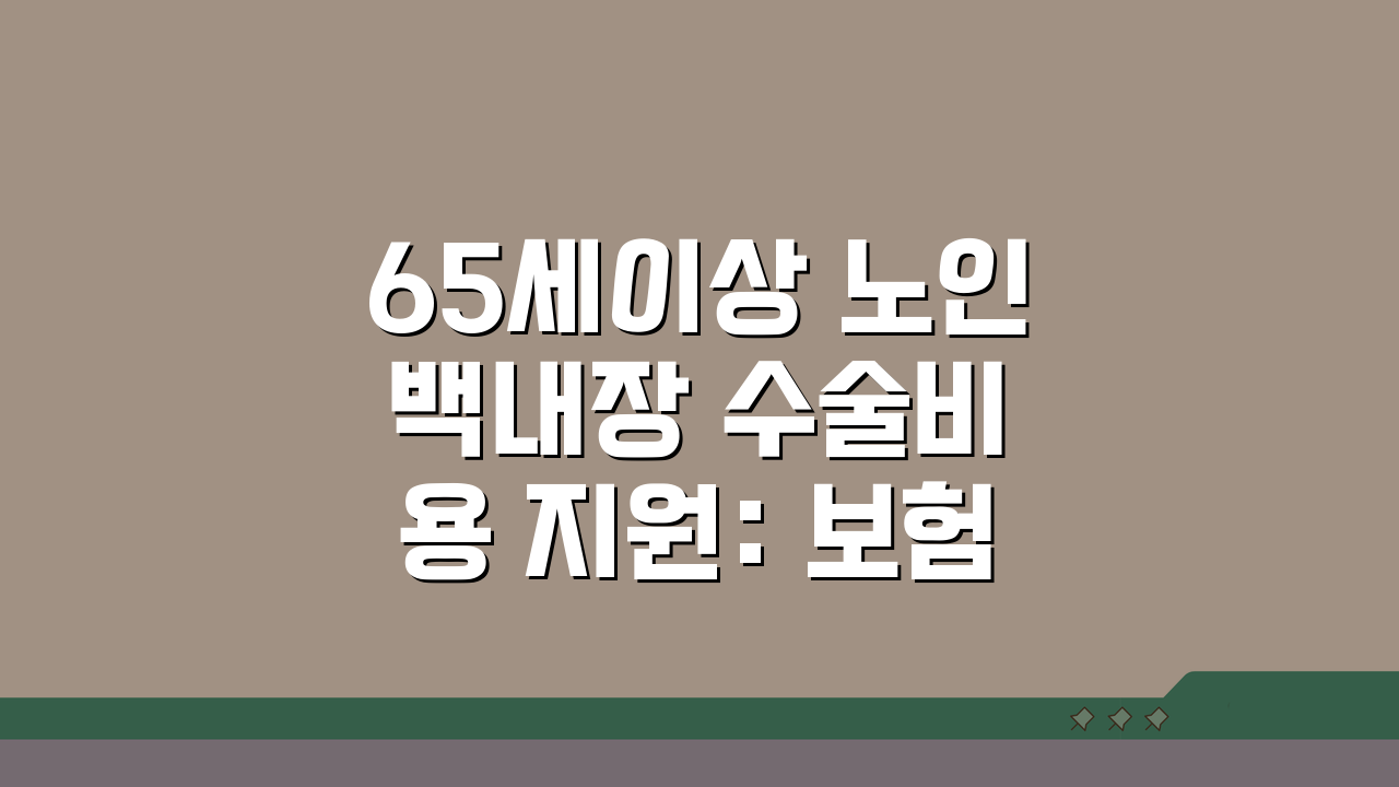 65세이상 노인 백내장 수술비용 지원: 보험적용 및 본인부담금 총정리