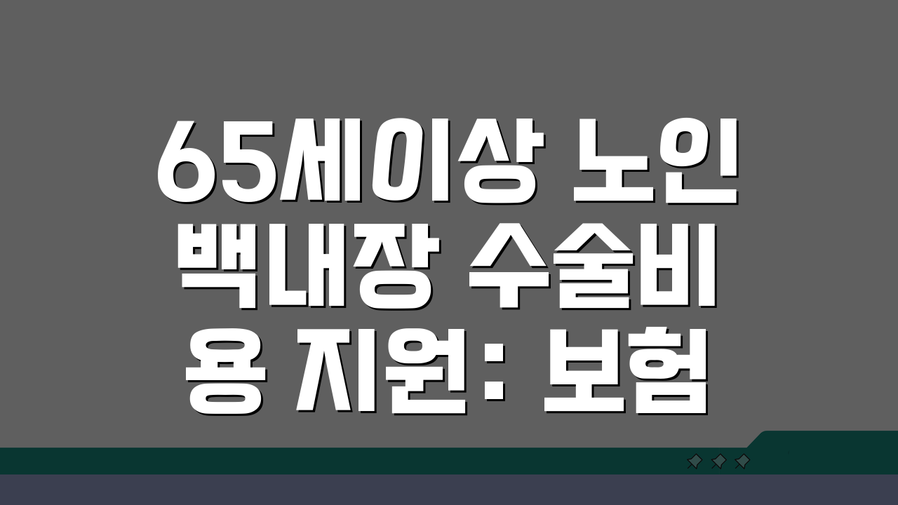 65세이상 노인 백내장 수술비용 지원: 보험적용 및 본인부담금 총정리