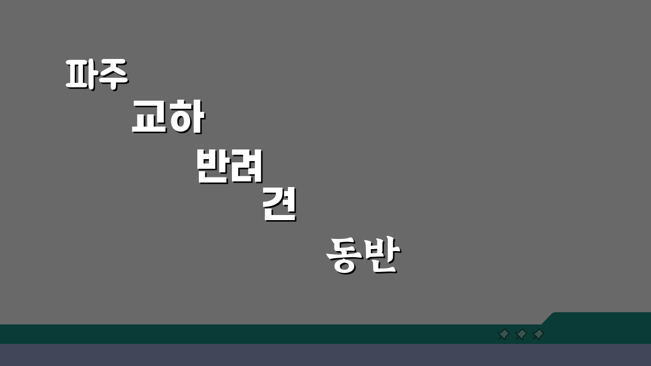파주 교하 반려견 동반 테라스 맛집 7곳: 애견메뉴, 산책로, 주차장까지 완벽 분석